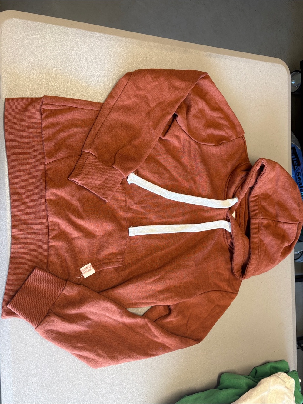 Reflex Women's Zip-Up Hoodie in Rust with White Drawstrings